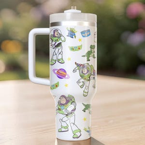 Buzz Lightyear Tumbler 40oz , Custom Name Pixar Toy Story Cup Gift immagine 4