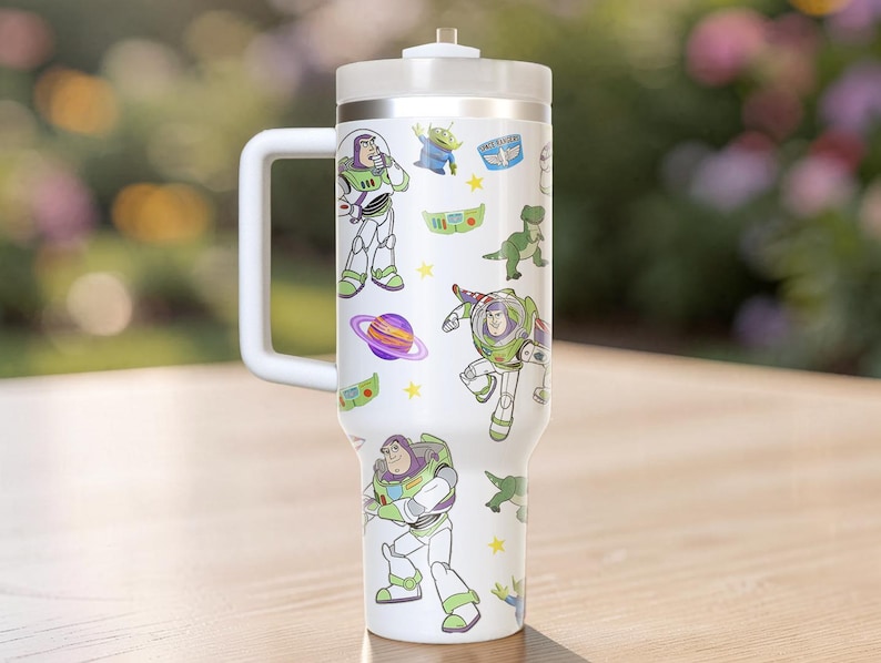 Buzz Lightyear Tumbler 40oz , Custom Name Pixar Toy Story Cup Gift immagine 4