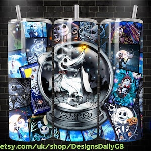 ZERO 20 oz Skinny Tumbler, Mickey Mouse Sublimation Design Template, Nightmare Before Christmas Comic Book Strip png
