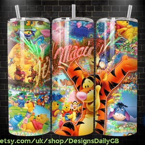 Its Magic Tigger Piglet 20oz Skinny Tumbler Template PNG, Winnie the pooh Skinny Tumbler Wrap Design PNG File Digital Download