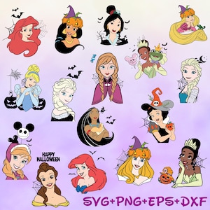 Princess Beauty And The Boo Svg, Tricks Or Treats Svg, Bundle, Princess Witches Svg, Halloween svg, Cricut File, Clipart, Svg, Png, Eps, Dxf