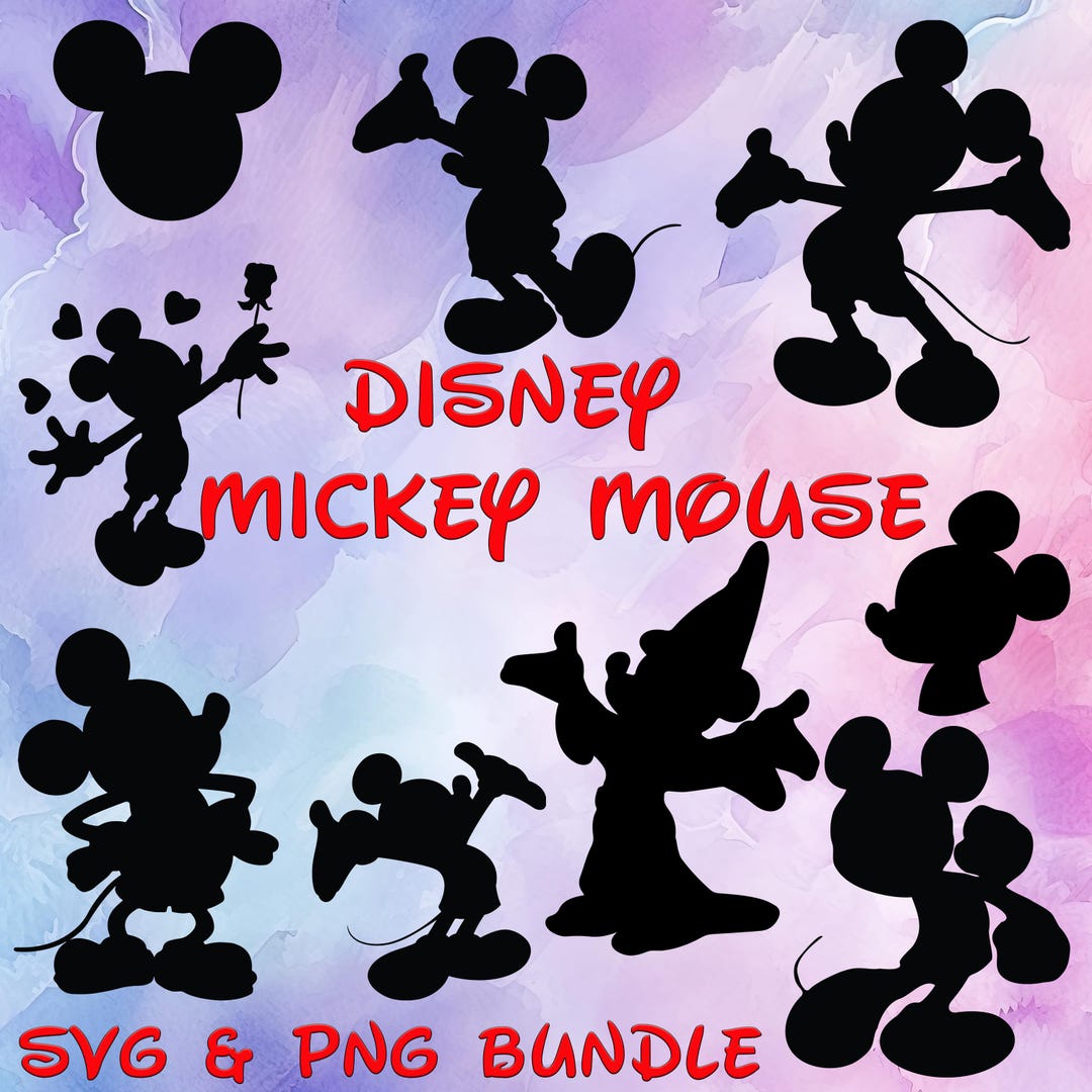 Mickey Mouse Silhouette Svg, Cricut Svg, Clipart, Layered SVG, Files ...
