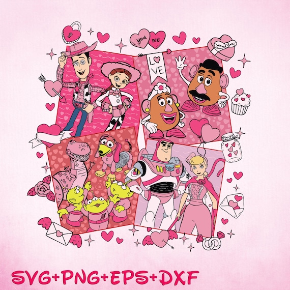 Retro Toy Story Jessie and Bullseye Valentines SVG Png ,woody Png