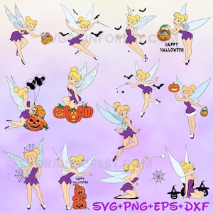 Tinkerbell Purple Halloween Svg, Princess Tinkerbell Svg, Bundle, Princess Tinkerbell Svg, Happy Halloween Svg, Cricut File png