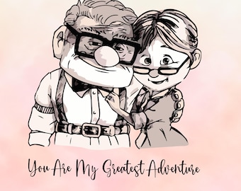 Ellie and Carl SVG PNG Bundle, Up Movie , Youre My Greatest Adventure svg, Her Carl His Ellie, Carl And Ellie Adventure Is Out, Valentines