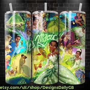 Its Magic Princess Tiana 20oz Skinny Tumbler Template PNG, Mickey Skinny Tumbler Wrap Design PNG File Digital Download
