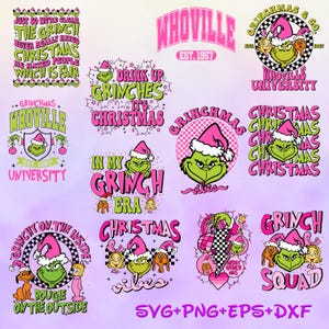 The Grinch PINK Christmas svg Bundle, Merry Christmas svg, svg for cricut, svg cut files, digital files, Instant Download, png, svg