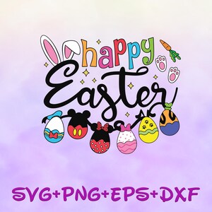 Happy Easter Day SVG PNG, Mickey Mouse And Friends Bunny Ears and Eggs svg Png, Easter Bunny svg Png, Magical Easter Day, Digital Download