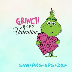 Grinch Be My Valentine SVG png, Grinch Hand Heart Sign Valentine SVG png,  Happy Valentines Day svg png bundle