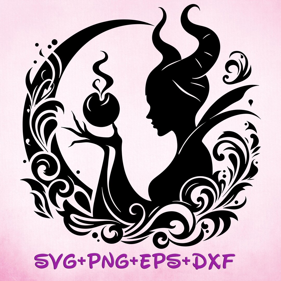 Maleficent Villains Mandala SVG, Maleficent , Zentangle Silhouette Cut ...