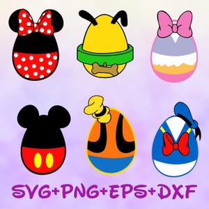 Mickey And Friends Happy Easter Eggs SVG Bundle, Easter Day Family SVG Mickey Mouse and friends Easter Svg, Happy Easter Svg, Easter Egg Svg