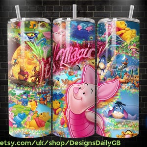 Its Magic Piglet 20oz Skinny Tumbler Template PNG, Winnie the pooh Skinny Tumbler Wrap Design PNG File Digital Download