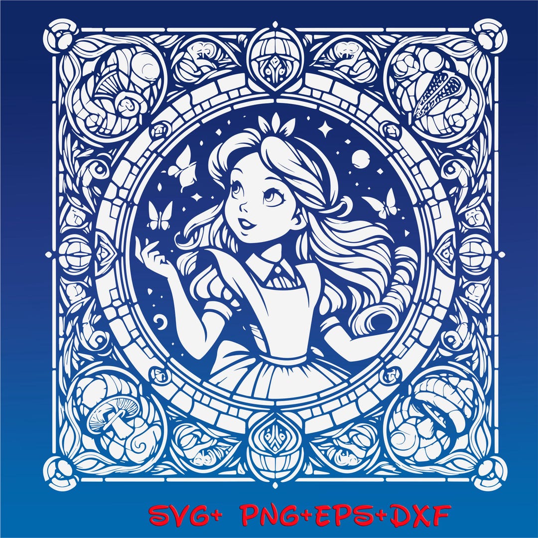 Princess Alice Mandala Princess SVG, Alice in Wonderland Enchanted ...