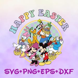 Happy Easter Day SVG PNG, Mickey Mouse And Friends Bunny Ears and Eggs svg Png, Easter Bunny svg Png, Magical Easter Day, Digital Download
