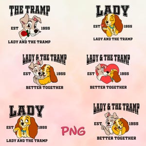 Lady and the Tramp Valentines png Cliparts Bundle, Lady and the Tramp png Cartoon Sublimation, Lady and the Tramp Sublimation