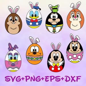Mickey And Friends Happy Easter Eggs SVG Bundle, Easter Day Family SVG Mickey Mouse and friends Easter Svg, Happy Easter Svg, Easter Egg Svg