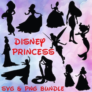 Princess Silhouette Svg Bundle Layered Item, Clipart, Cricut, Digital Vector Cut File