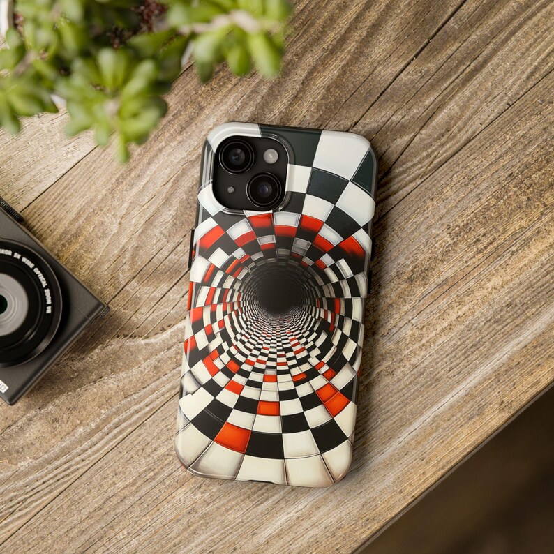 Coque unique pour portable illusion d'optique n° 1 | Conception de tunnel 3D hypnotique cool | Protégez votre téléphone avec style | Étui de téléphone esthétique unique image 3