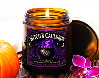 Witch's Cauldron Candle | Gothic Witchy Decor | Autumn Ritual Candle | Seasonal Candle