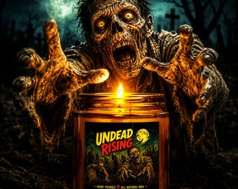 Undead Rising Candle Zombie Horror Halloween Candle Graveyard Decor Hand Poured Coconut Wax Candle