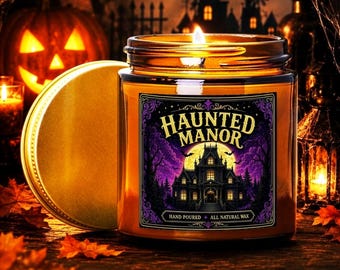 Haunted Manor Candle Gothic Halloween Candle Victorian Mansion Home Decor Hand Poured Coconut Wax Candle