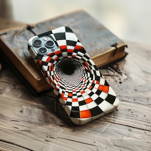 Coque unique pour portable illusion d'optique n° 1 | Conception de tunnel 3D hypnotique cool | Protégez votre téléphone avec style | Étui de téléphone esthétique unique image 1