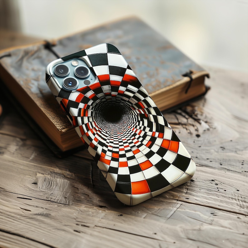 Coque unique pour portable illusion d'optique n° 1 | Conception de tunnel 3D hypnotique cool | Protégez votre téléphone avec style | Étui de téléphone esthétique unique image 1