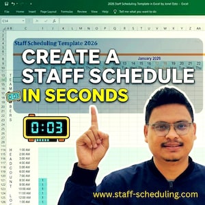 Personeelsplanning - Excel-sjabloon ploegendienst werknemers | Tijdregistratie + weergave personeel per uur