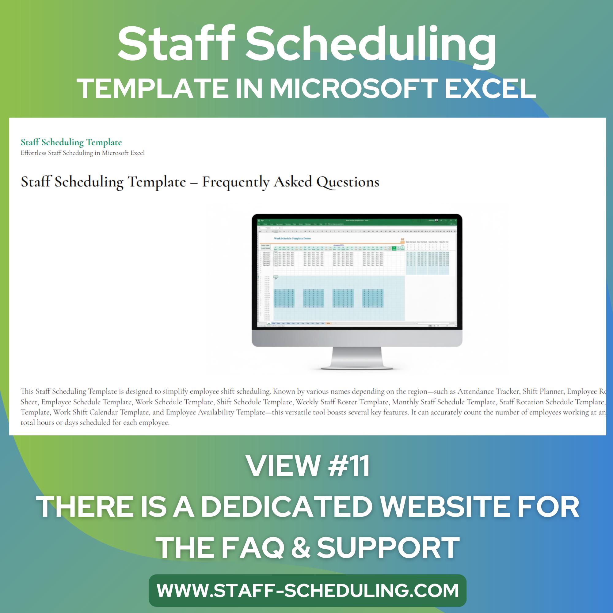 Staff Scheduling - Employee Work Schedule Template in Excel With Hours ...