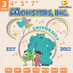 Magical Land Embroidery Design, Monster Inc Embroidery Design, Monster Company Embroidery Design, Instant Download