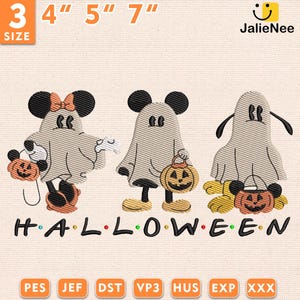 Halloween Embroidery Design, Cartoon Spooky Mouse Embroidery File, Halloween Gift, Halloween Cartoon Spooky Mouse Embroidery Design
