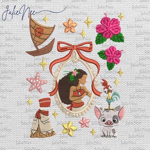 Magic Kingdom Embroidery Design, Princess Cartoon Embroidery Design, Princess Family Embroidery Pattern, Girl Trip Embroidery Design
