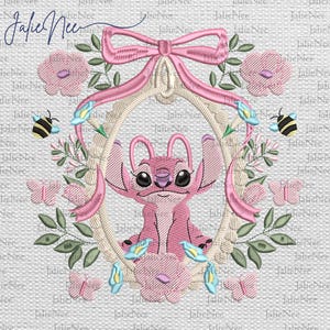 Vintage kokette Stil Stickmuster, Familienurlaub Stickmuster, lustige Cartoon Freunde Stickmuster, Instant Download