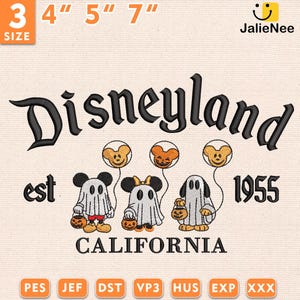 Mouse Cartoon Ghost Embroidery Design, Halloween Embroidery Design, Mouse Cartoon And Friends Embroidery, Magical Land Halloween Design
