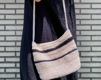 FREE SHIPPING Crochet Crossbody Bag / Purse - Summer Stripes