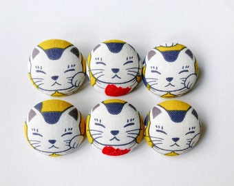 Japanese Maneki Neko Buttons for Crochet, Knitting, Sewing