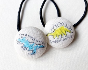 Button Ponytail Holders - Dinosaurs - Hair Accessories / Ties and Elastics
