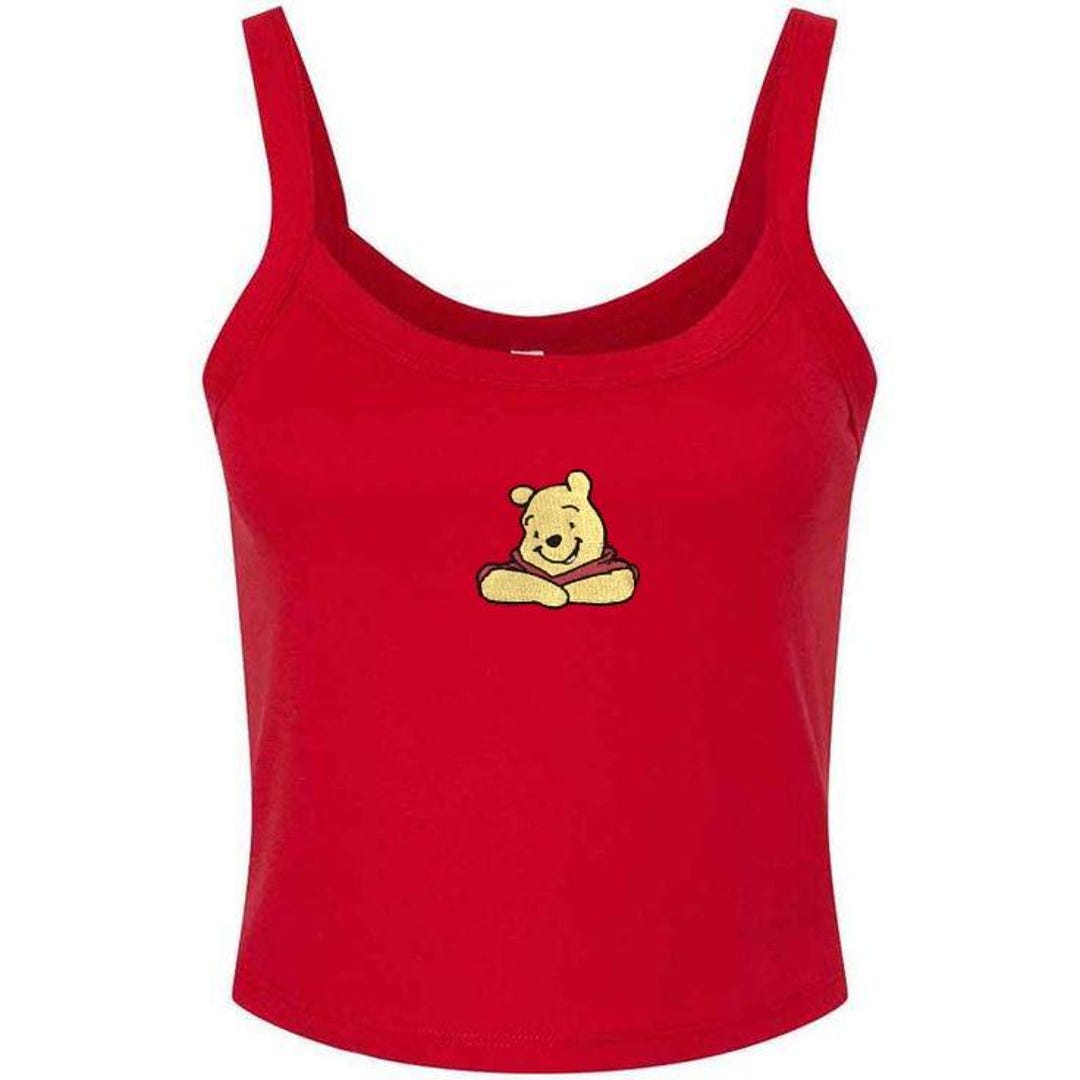 Winnie the Pooh Embroidered Tank Top - RED - Etsy