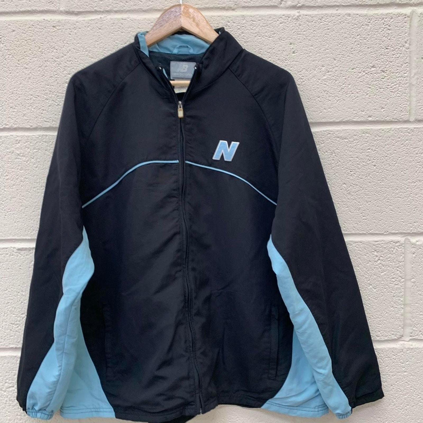 Black and Light Blue New Balance Track Jacket Excellent Condition 