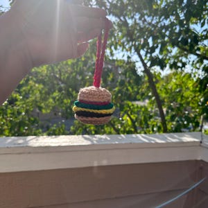 チーズバーガーバッグチャーム、財布チャーム、ハンドバッグチャーム