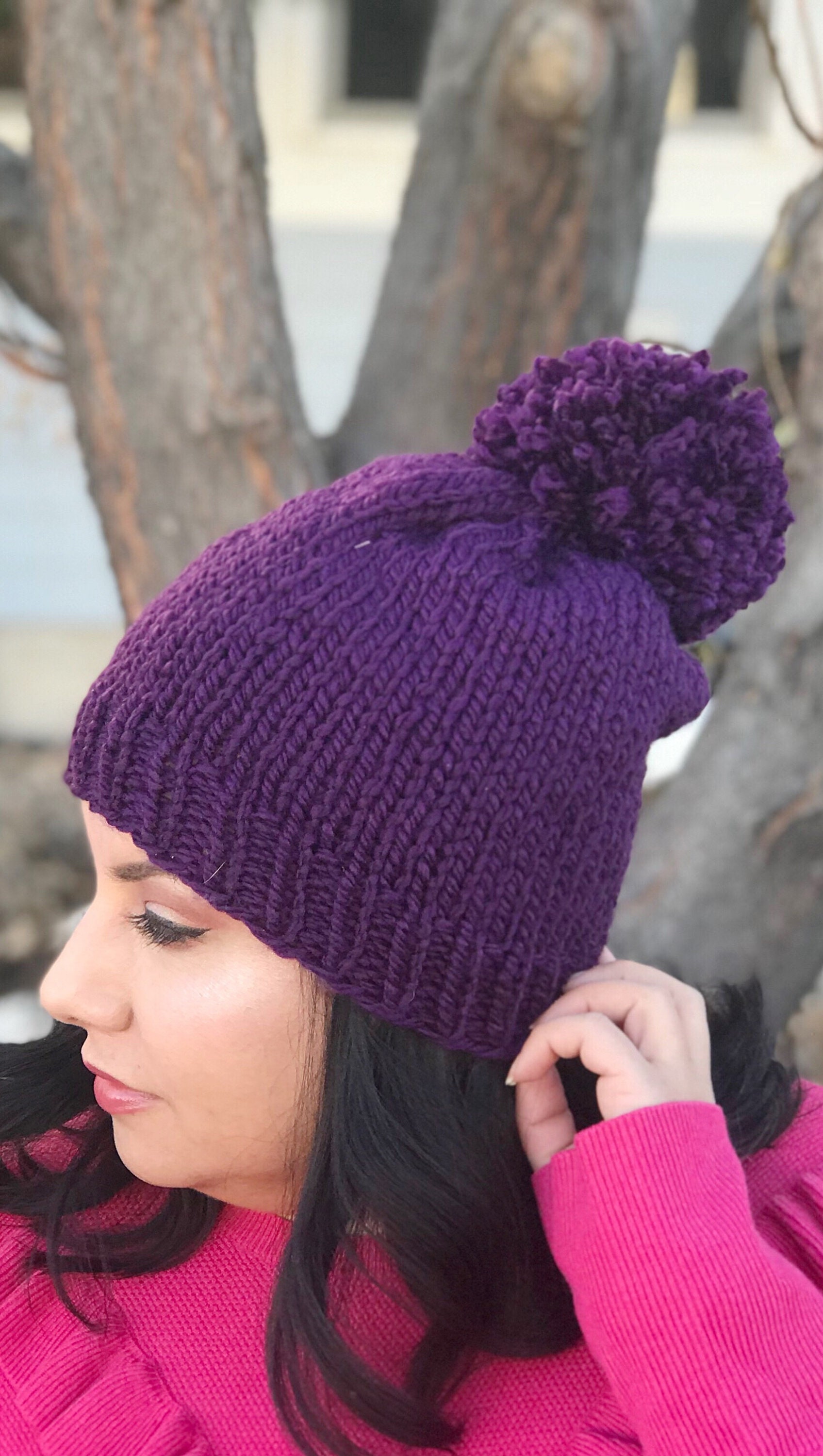 Violet Hat Violet Knitted Hat ROYGBIV Hat Winter Hat - Etsy UK
