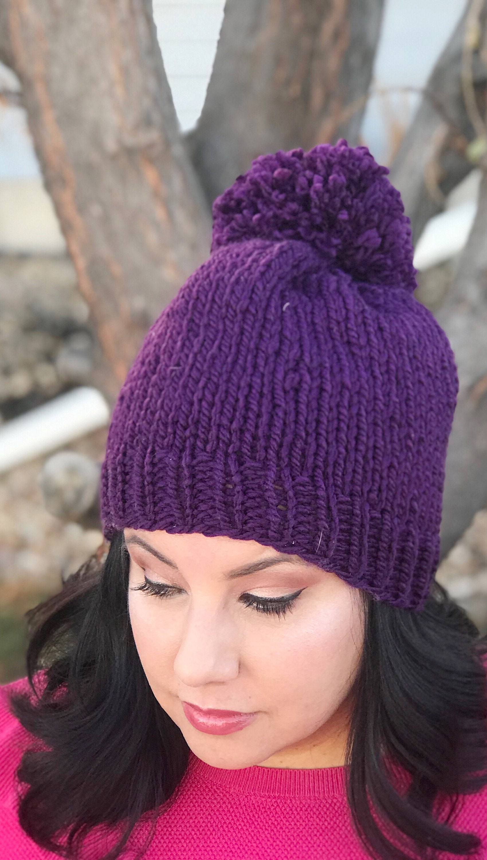 Violet Hat Violet Knitted Hat ROYGBIV Hat Winter Hat - Etsy UK