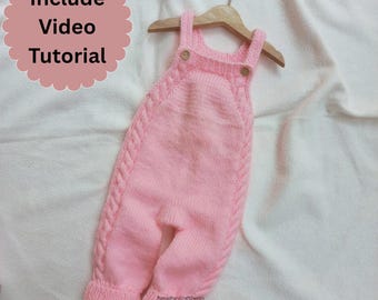 Baby Jumpsuit Knitting Pattern: Beginner-Friendly, Video Tutorial (PDF Download)