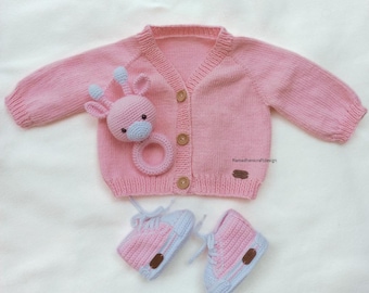 Knitting Pattern Baby Cardigan Easy for Beginner | PDF Download