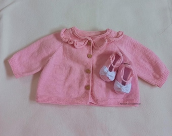Baby Collar Cardigan Knitting Pattern: Beginner-Friendly (PDF Download)