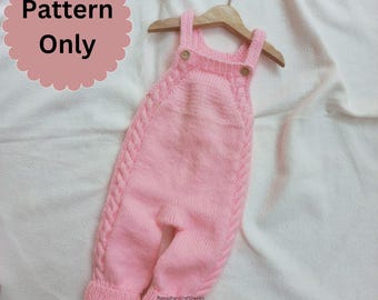 Baby Jumpsuit Knitting Pattern PDF | Simple Easy Knit | InstanDownlandad