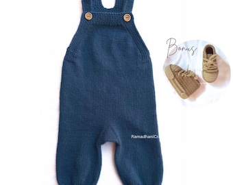 Baby Jumpsuit Knitting Pattern Bundle | Newborn Romper, Shoes (PDF Download 0-6 Months)