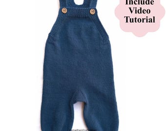 Easy Knit Baby Jumpsuit Pattern for Beginner | PDF Download | Include Video Tutorial