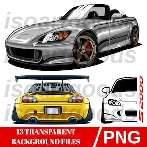 Honda S2000 / 13 PNG files with transparent backgrounds, perfect for sublimation printing, design projects,icons, and creative art.