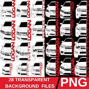 DACIA DUSTER LOGAN/28PNG models with transparent backgrounds, perfect for sublimation printing, design projects,logos icons and creative art